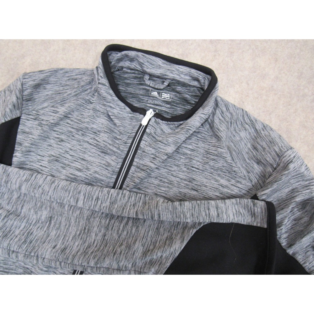 Adidas Golf Mens Puremotion Full Zip Pullover Grey Space Dye 3M PGA Large